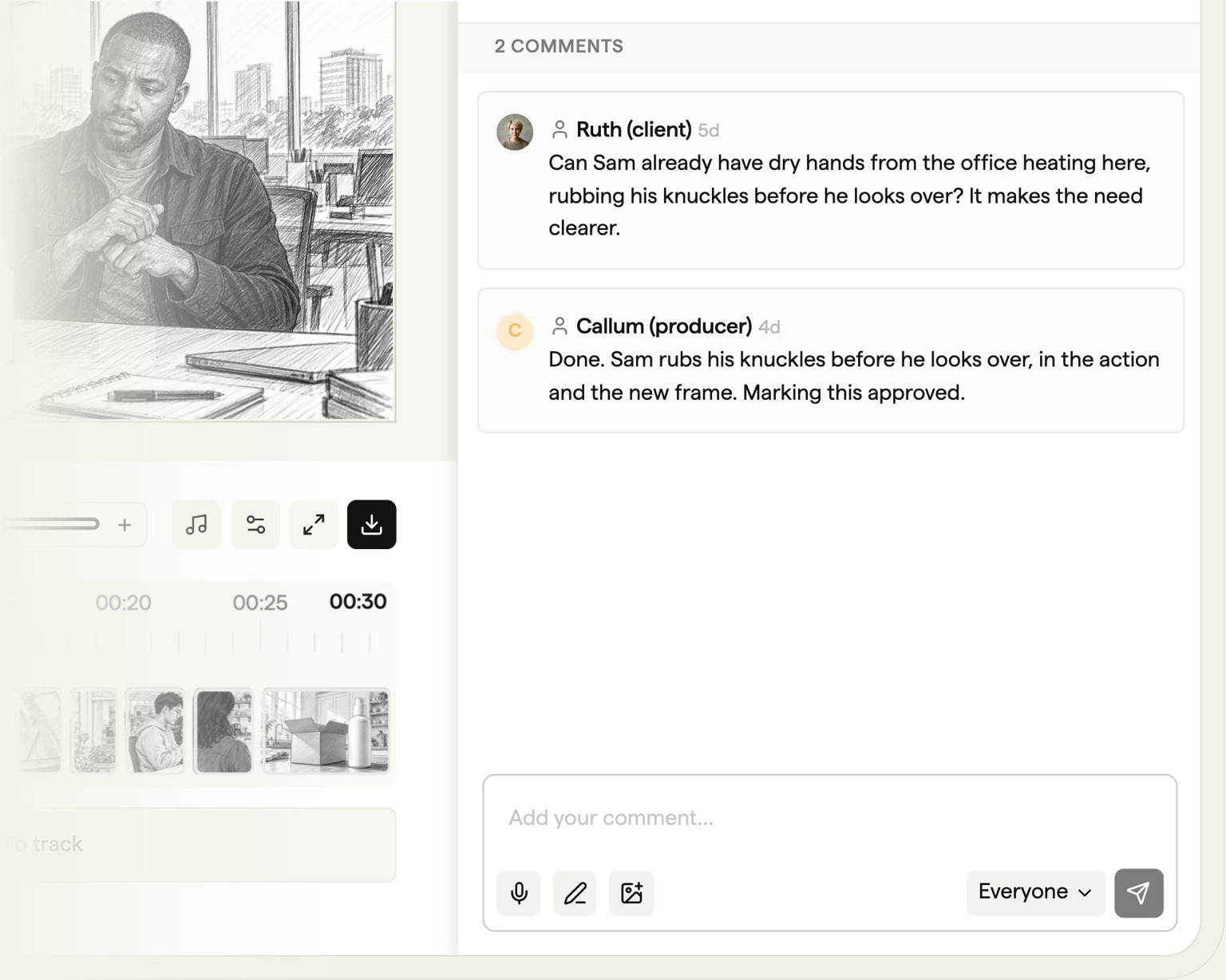 Boords Collaborative Storyboarding UI Preview