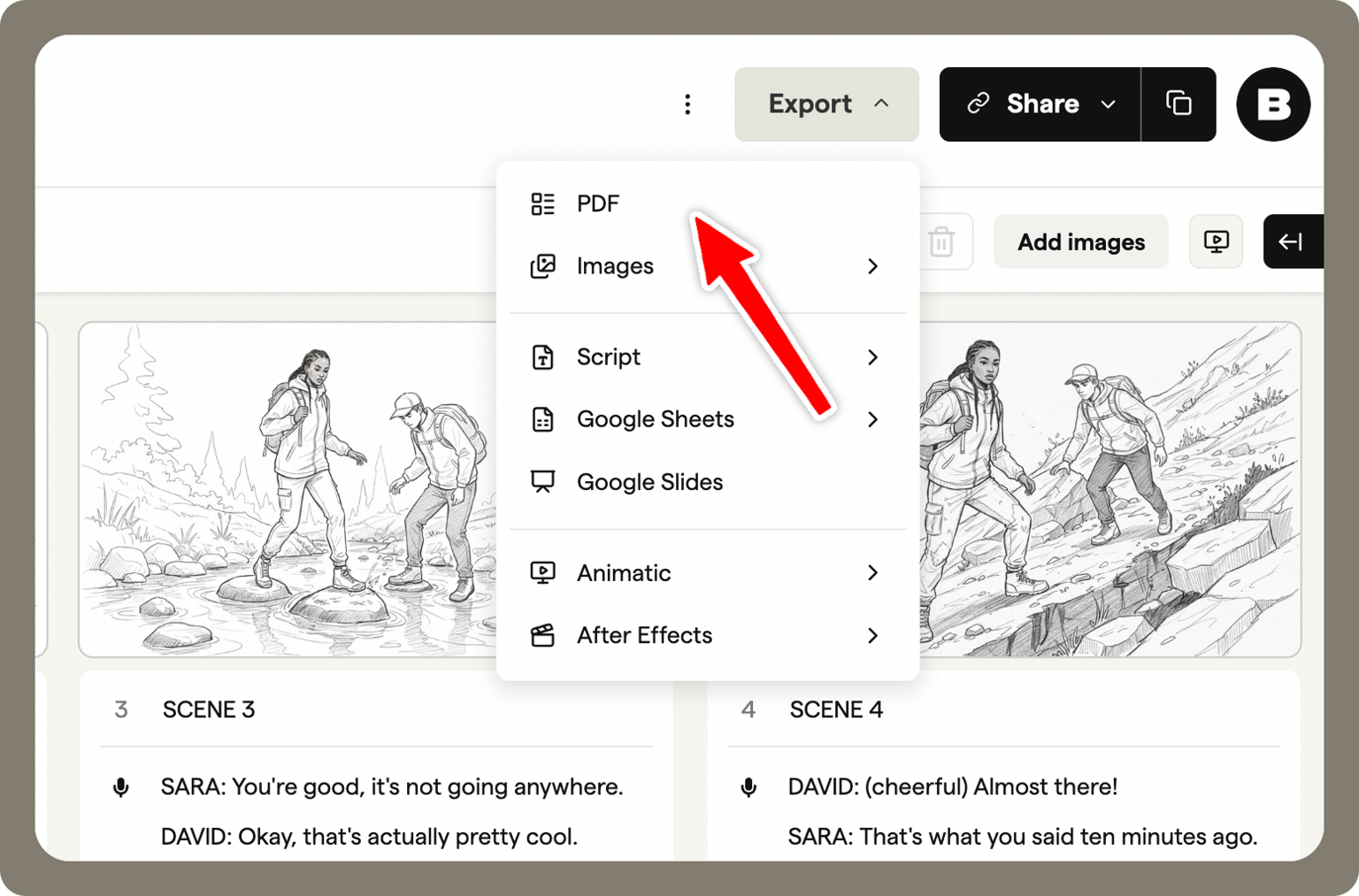 export pdf