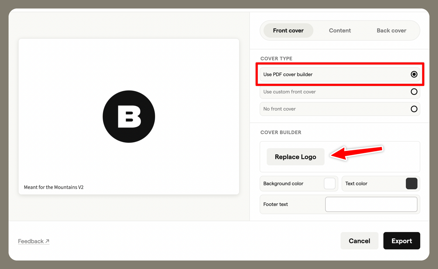 upload logo