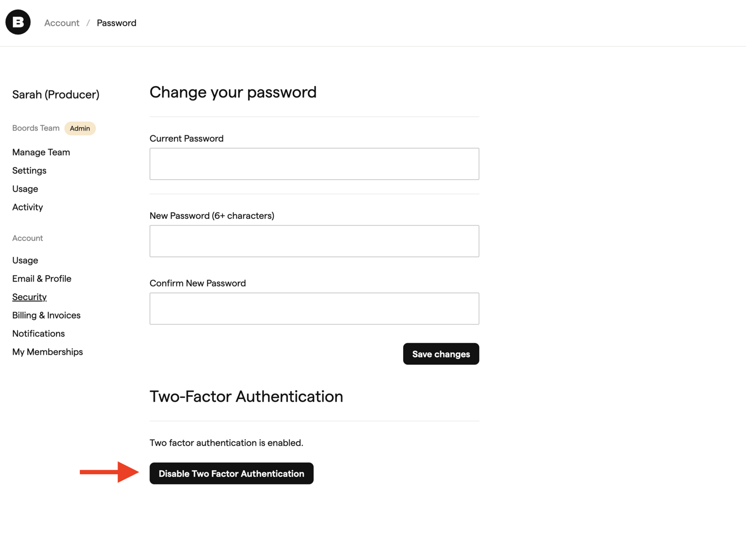Disable 2FA option