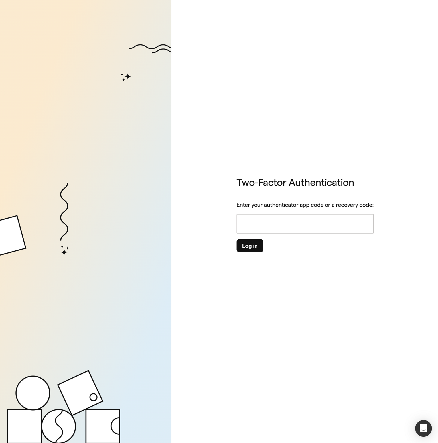 2FA login screen