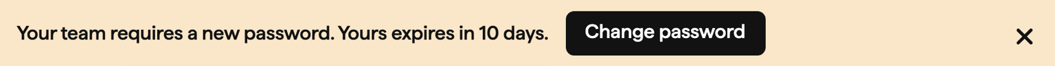 Password expiry banner