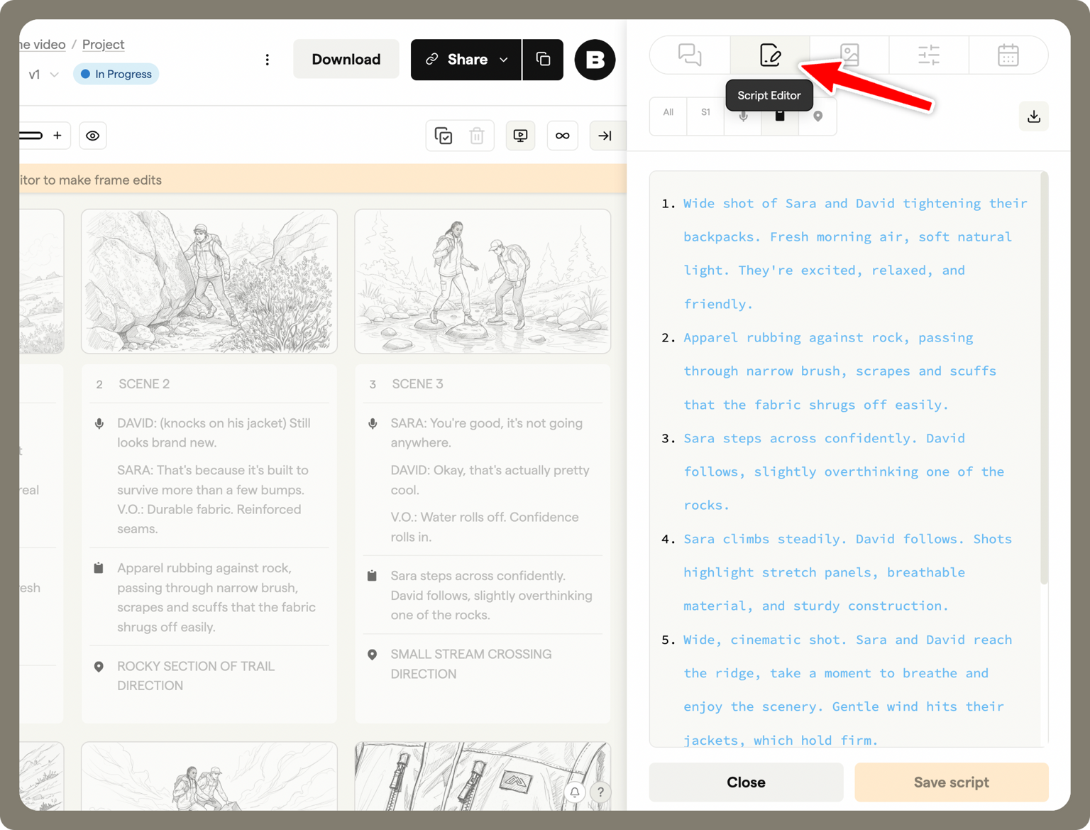 script editor