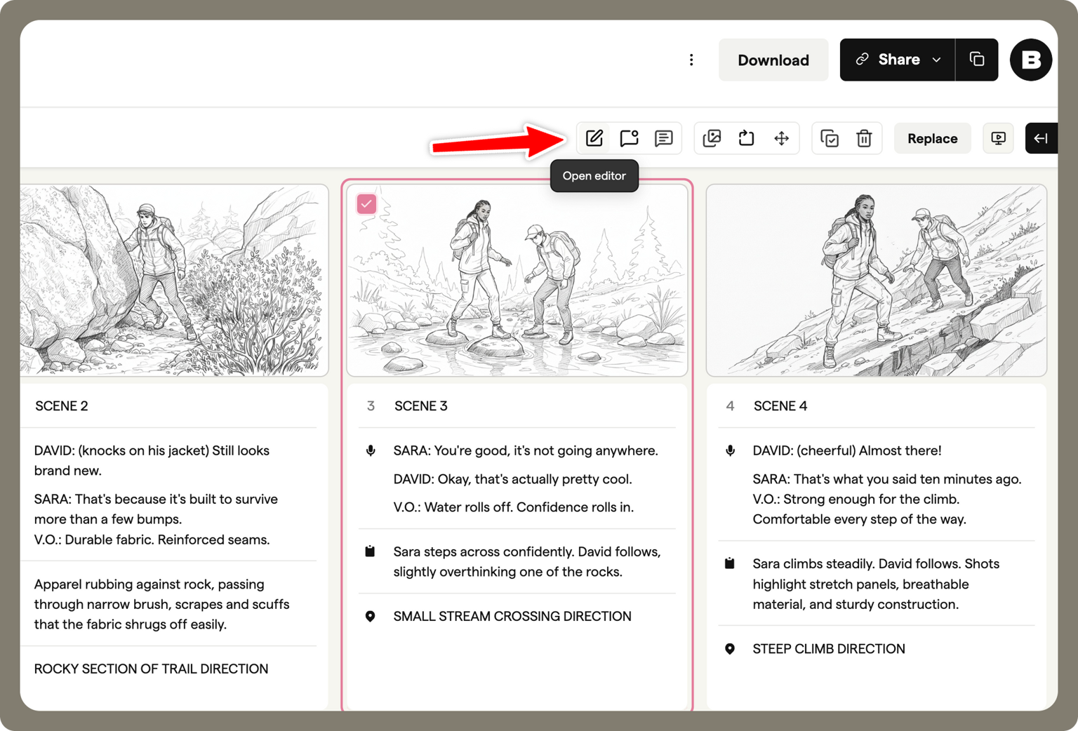 open editor