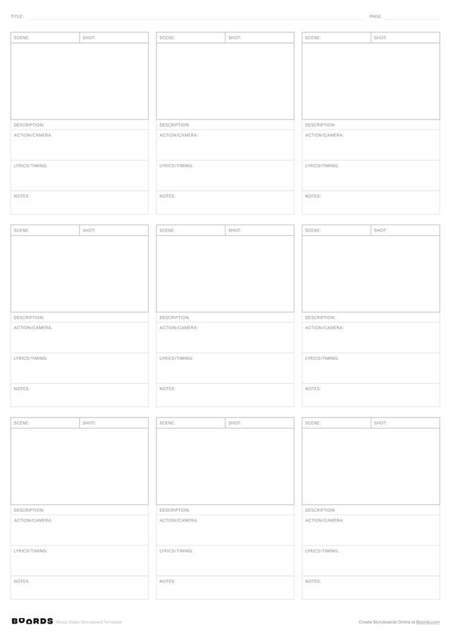 Music Video Storyboard Templates (FREE Download) Boords Music Video Storyboard Templates (FREE Download) Boords