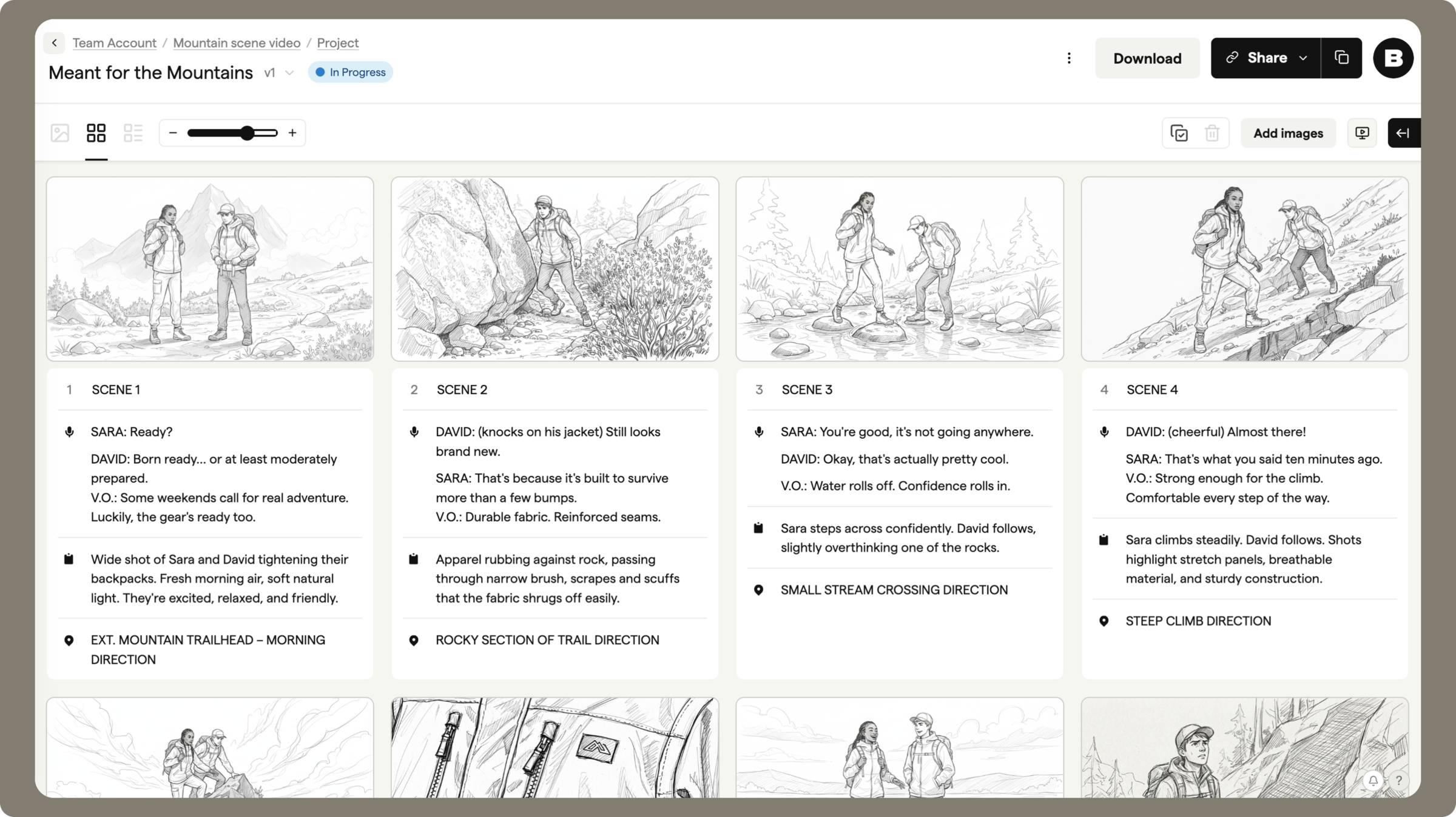 Storyboard Comment Storyboard views | Docs | Boords
