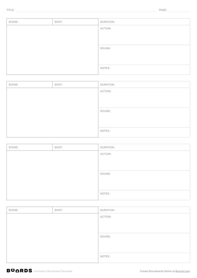 Animation Storyboard Templates (FREE Download) Boords Animation Storyboard Templates (FREE Download) Boords