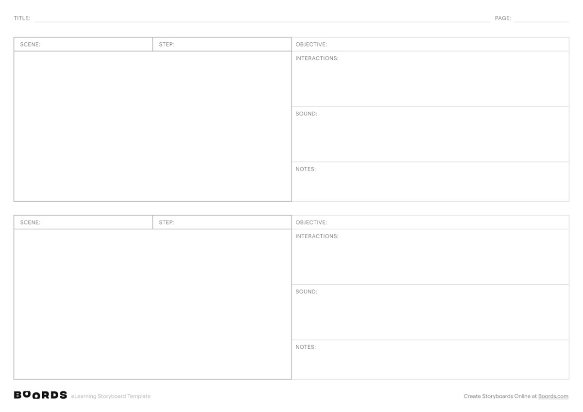 eLearning Storyboard Templates (FREE Download) Boords